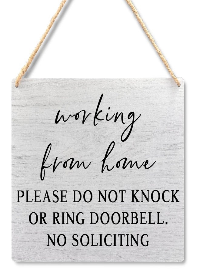 Ryeolo Working From Home Sign For Front Door Do Not Ring Doorbell Sign Hanging Decor,Please Do Not Knock Sign Wall Hanging Wooden Decor For House Bedroom Office 10.2x7.8 Inches - Image 1